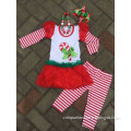 girls Christmas outfit candy cane pants sets with necklace and bow Yiwu Conice E-Commerce Firm